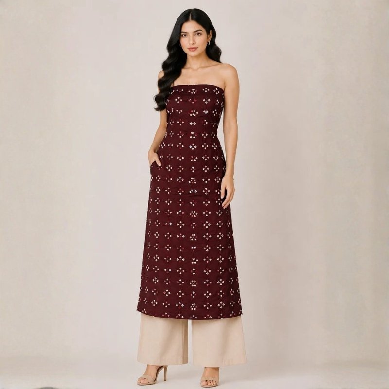 Multi (Bandhej - Tie Dye) Modal Silk Unstitched Kurta Fabric 2.5 Mtr Length - SKU : KH25801B