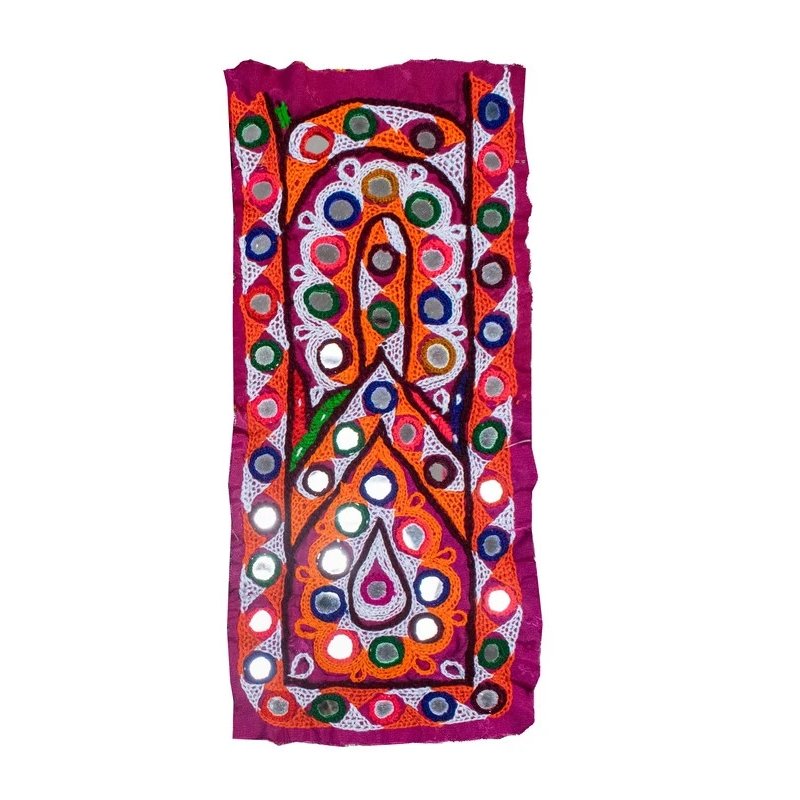 Ahir Work Cotton Hand Embroidered Mirror Work Handwork Patch - SKU : MD20401K - Image 3