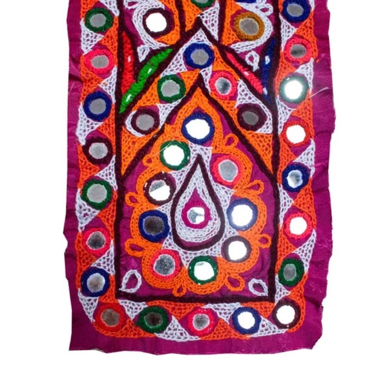 Ahir Work Cotton Hand Embroidered Mirror Work Handwork Patch - SKU : MD20401K - Image 2