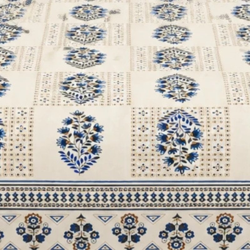 Ajrakh Cotton Natural Dye Kutchi Galicha Hand Block Print Bedsheet - Double King Size - 100 Inch Length - SKU : KD09602A - Image 2