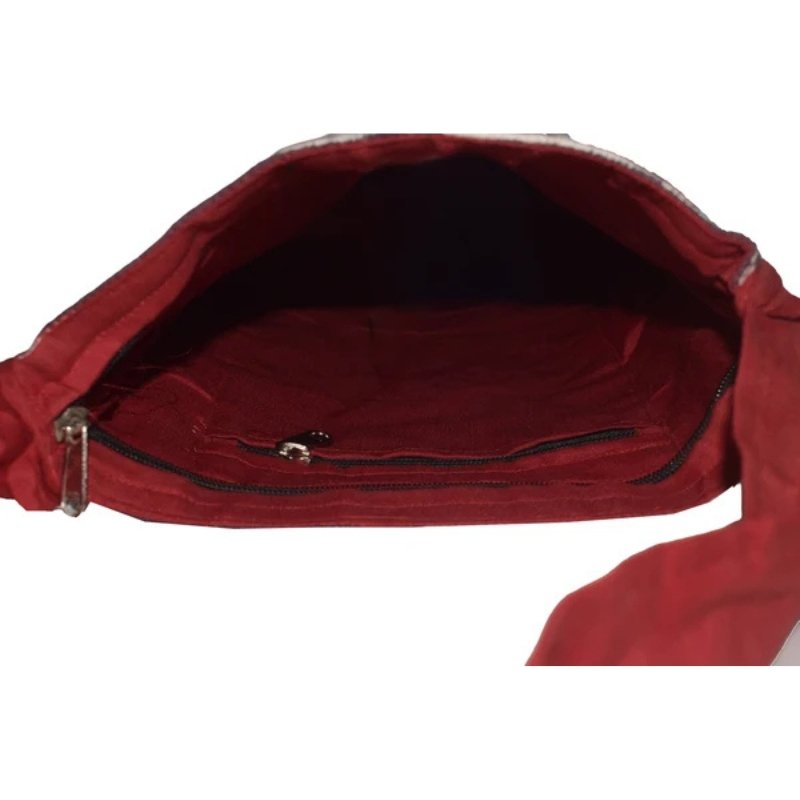 Bela Print Cotton Small Mirror Work Shoulder Bag - 35 cms Length - SKU : KU28C01D - Image 3