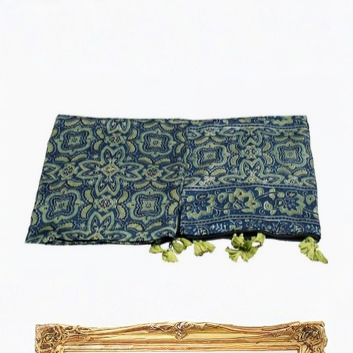 Ajrakh Modal Silk Natural Dye Hand Block Print Kurta-Dupatta (Two Piece Set) with Full Ajrakh Heavy Dupatta with Tassels - SKU : ID31701D - Image 4