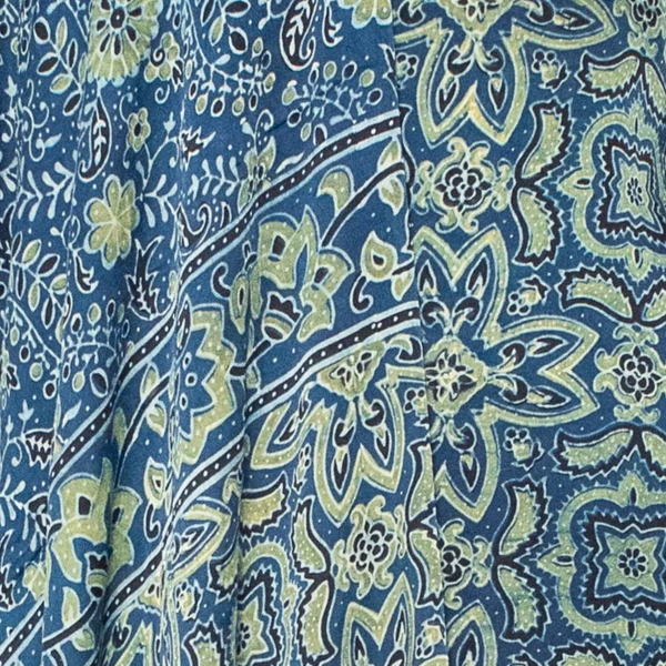 Ajrakh Modal Silk Natural Dye Hand Block Print Kurta-Dupatta (Two Piece Set) with Full Ajrakh Heavy Dupatta with Tassels - SKU : ID31701D - Image 5