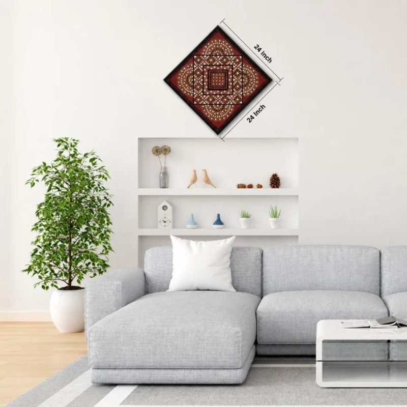 Lippan Kam (Mud Mirrorwork) - Hand Crafted Ethnic Wall Decor - SKU : 0272