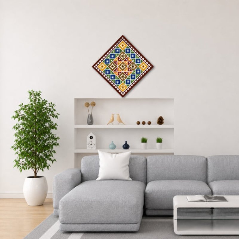 Lippan Kam (Mud Mirrorwork) - Hand Crafted Ethnic Wall Decor - SKU : 0357