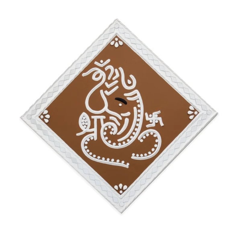 Lippan Kam Wooden Traditional Kutch Handicraft Mud Mirror Art Wall Hanging - SKU: 0044