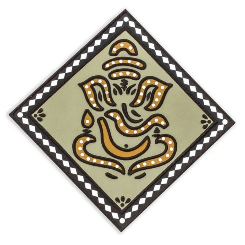 Lippan Kam Wooden Traditional Kutch Handicraft Mud Mirror Art Wall Hanging - SKU: 0064