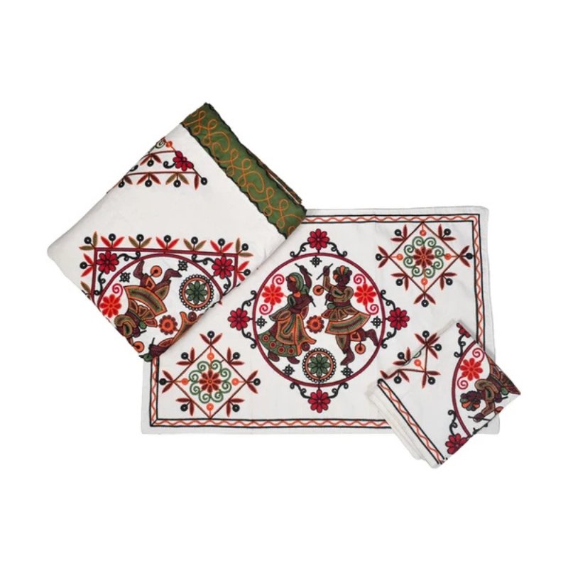 Machine Embroidery Cotton Double Bedsheet - Double - 7 Feet Length - SKU : NC19401A - Image 3