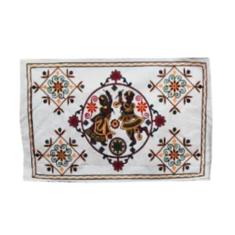 Machine Embroidery Cotton Double Bedsheet - Double - 7 Feet Length - SKU : NC19401A - Image 2
