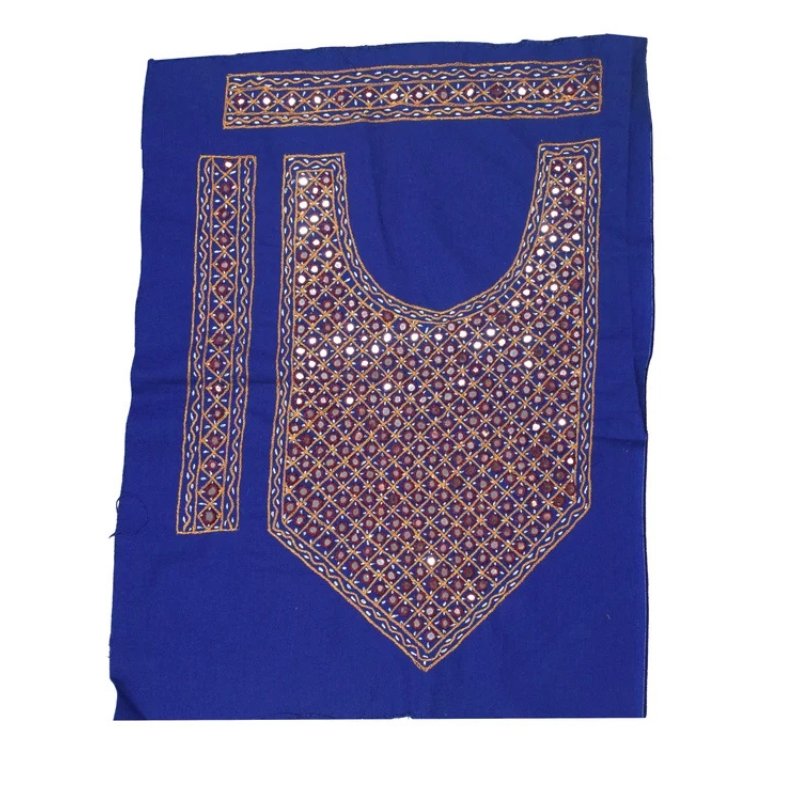 Mirror Work Cotton Hand Embroidered Yoke - 42 cms Length - SKU : SH12901A