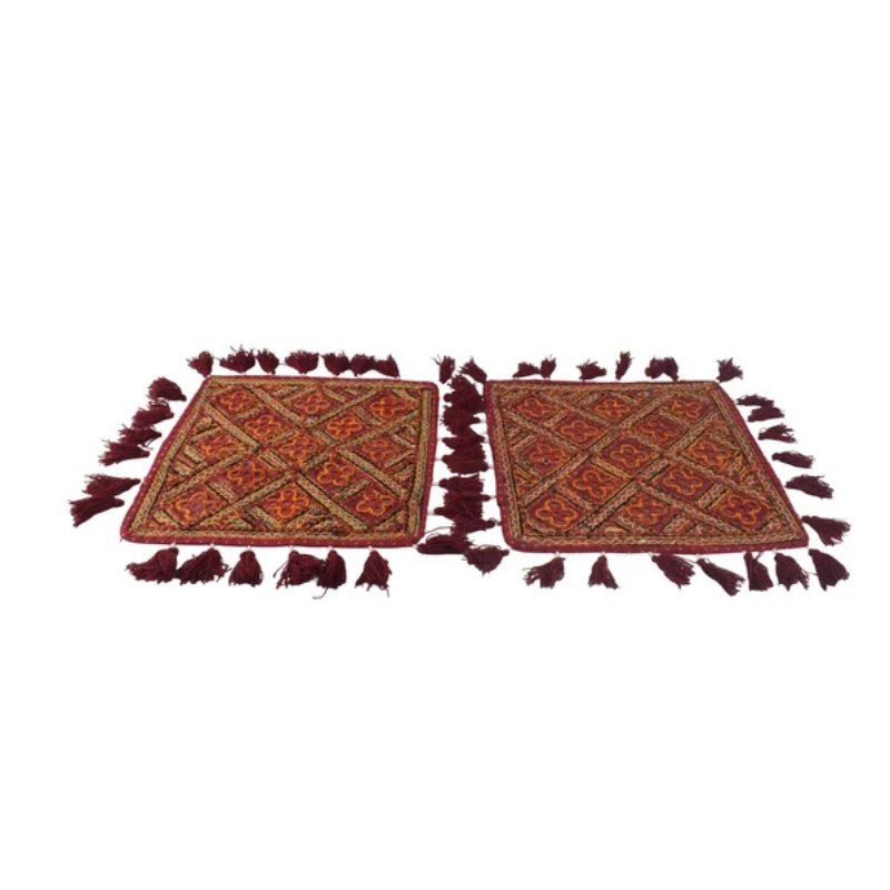 Pakko Work Cotton Small Mirror Work Cushion Cover - SKU: 0010