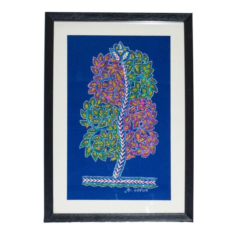 Rogan Painting Cotton Painting With Frame - 12 Inch Length - SKU : AG16B01A