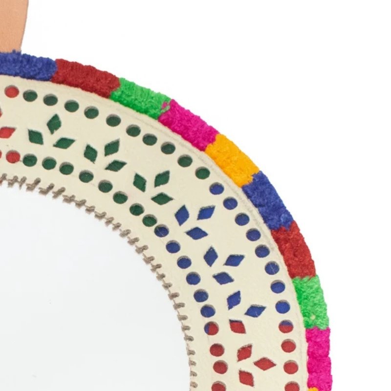Round Medium Mirror Leather Craft - SKU: 0013 - Image 4