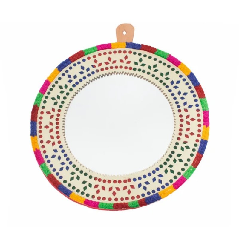 Round Medium Mirror Leather Craft - SKU: 0013 - Image 3