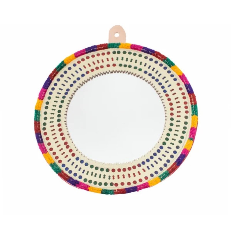 Round Medium Mirror Leather Craft - SKU: 0013