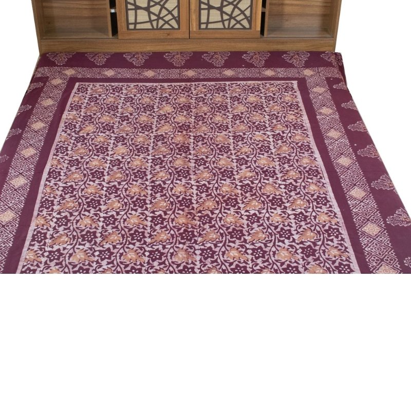 Wax Batik Cotton Hand Printed Bedsheet - Double - SKU: AA06C02A - Image 3